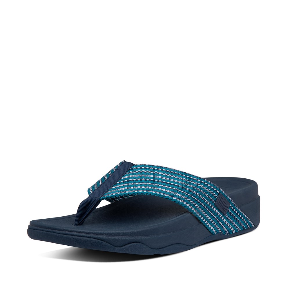 Fitflop Womens Sandals Blue - Surfa Toe-post - 81DULZFBA